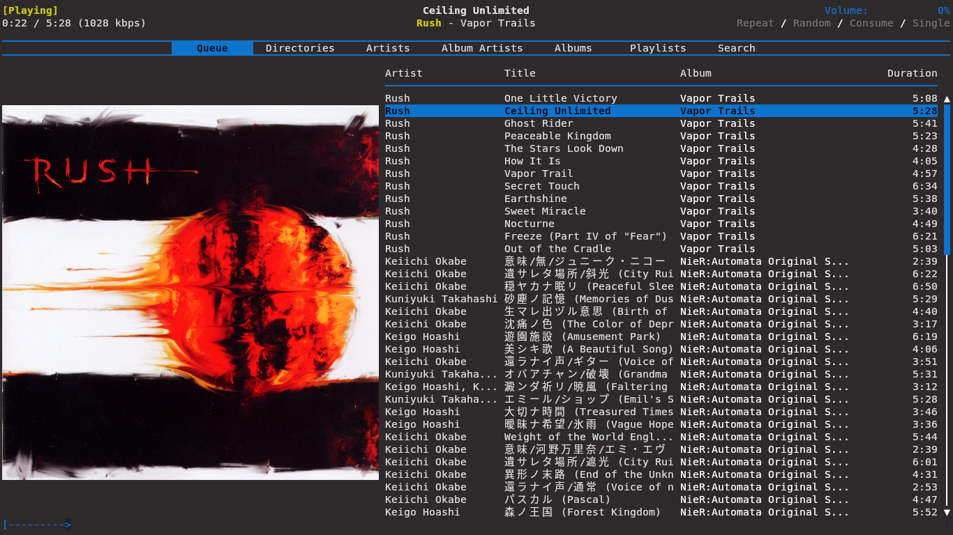 RMPC playing with actual art
